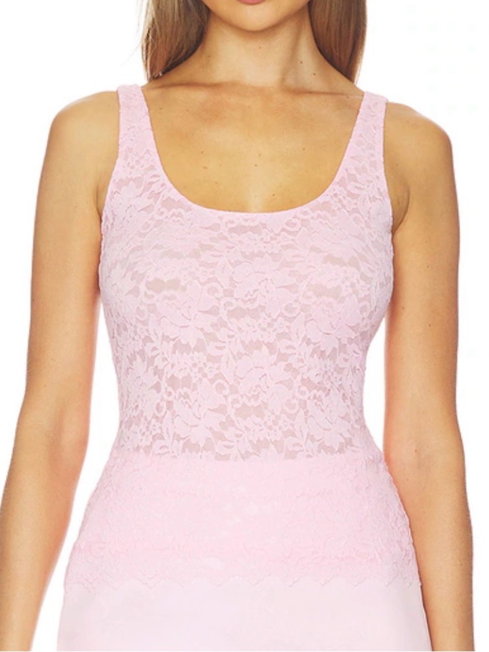 Generation Love Pale Pink Lace Scoop Tank Slip